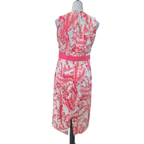 EVA MENDES DRESS FLORAL PINK RED WHITE STYLE 2114  SHEATH WOMEN'S SIZE 10 - Picture 3 of 7